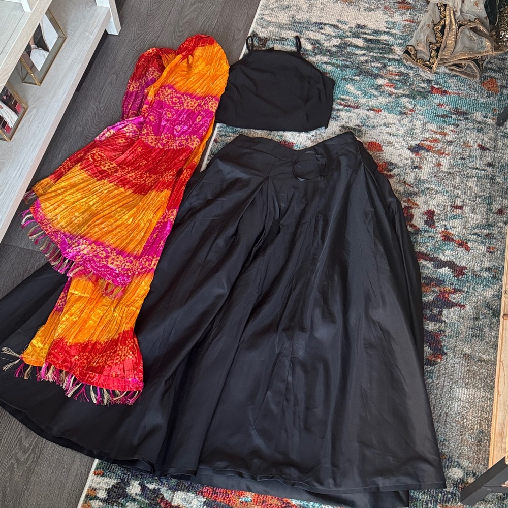 Indo western lehenga choli multicolored